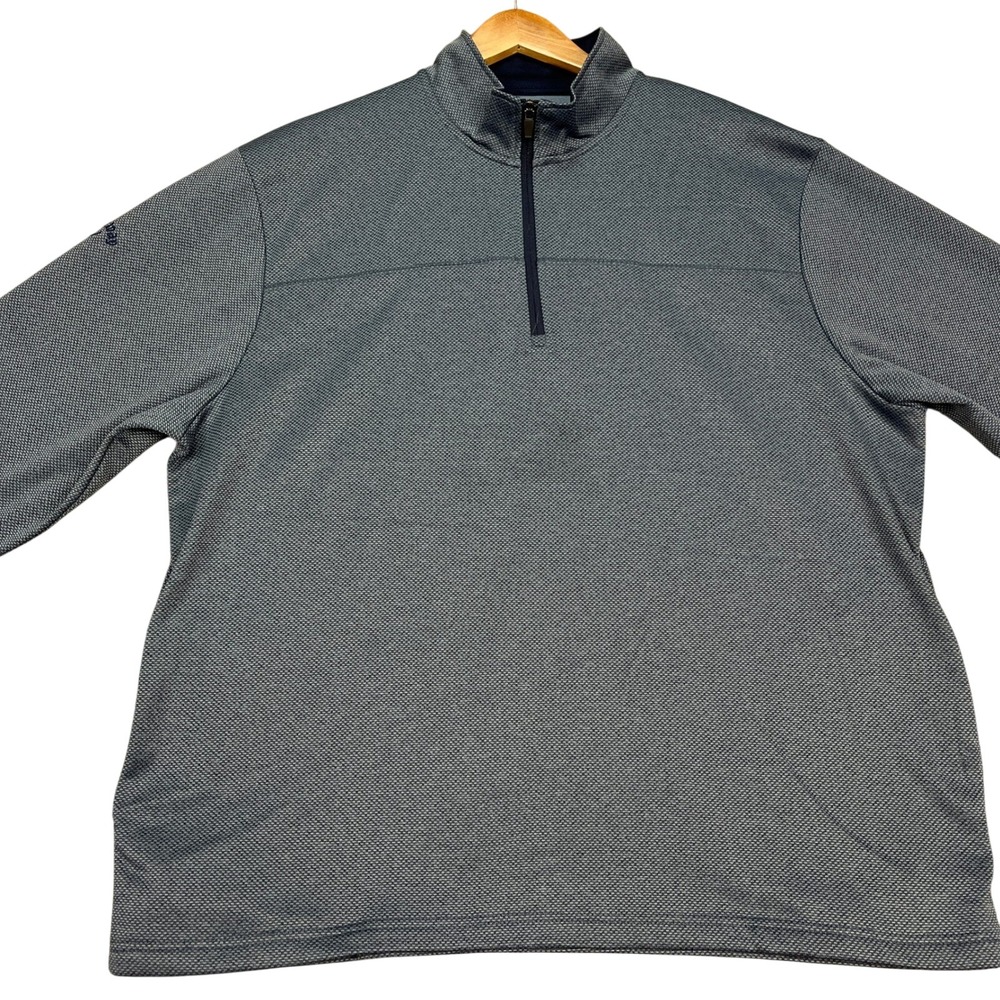 Callaway Pullover Mens XL Gray Textured Long Sleeve Quarter Zip Golf Performance